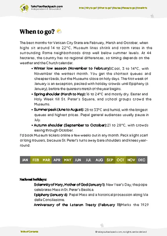 example page 3 from our offline Travel Guide for Vatican City State